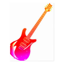 Gitarre grafisches yel rosarot postkarte
