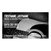 Gitarren-akustische Schmutz-Musikindustriekarte Visitenkartenvorlage