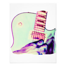 Gitarren-HandPsychadelic grünes lila Rosa Personalisierte Ankündigungskarten