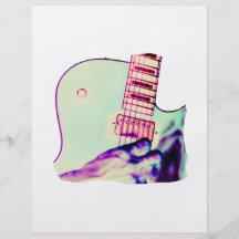 Gitarren-HandPsychadelic grünes lila Rosa Flyerdruck