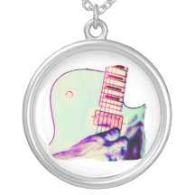 Gitarren-HandPsychadelic grünes lila Rosa Halskette