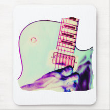 Gitarren-HandPsychadelic grünes lila Rosa Mousepad