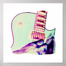 Gitarren-HandPsychadelic grünes lila Rosa Plakate