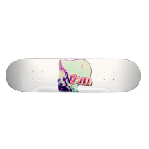 Gitarren-HandPsychadelic grünes lila Rosa Skateboard Deck