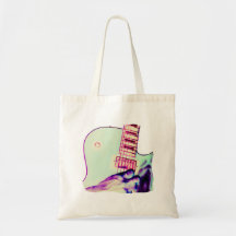 Gitarren-HandPsychadelic grünes lila Rosa Tragetaschen