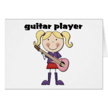 Gitarrist-weibliche T-Shirts und Geschenke Karte