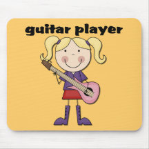Gitarrist-weibliche T-Shirts und Geschenke Mauspads