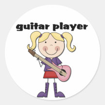 Gitarrist-weibliche T-Shirts und Geschenke Sticker
