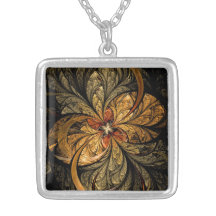 Glänzende Blätter-Fraktal-Kunst Personalisierter Schmuck