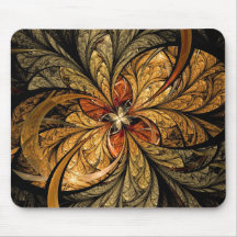 Glänzende Blätter-Fraktal-Kunst Mousepads