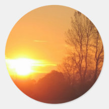Glänzender Sonnenuntergang Runder Sticker
