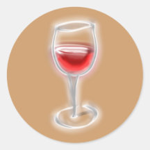 Glas Rotwein glass red wine Runder Sticker