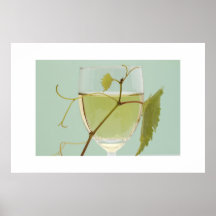 Glass of white wine plakat