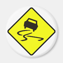 Glatt wenn nasses Straßen-Verkehrszeichen Australi Kühlschrankmagnete