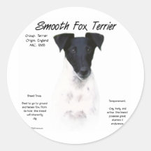 Glatter Foxterrier-Geschichtsentwurf Runder Aufkleber