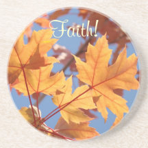 Glaube! Getränk Untersetzer-goldener orange Herbst
