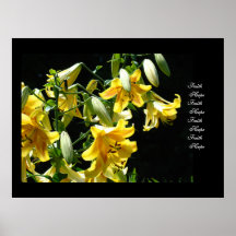 Glauben-Hoffnungs-Kunst-Druck-gelbe glühende Lilie Plakatdrucke
