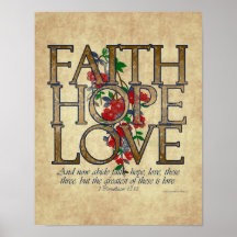 Glauben-Hoffnungs-Liebe-christlicher Bibel-Vers Poster
