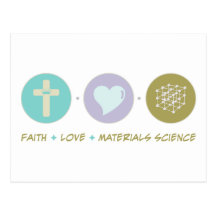 Glauben-Liebe-Material-Wissenschaft Postkarten