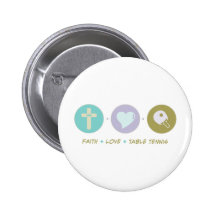 Glauben-Liebe-Tischtennis Anstecknadelbutton