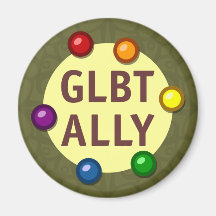 GLBT Verbündet-Flitter-runder Magnet Kühlschrankmagnet
