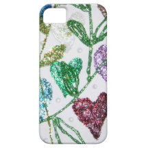 Glitter-Herzen iPhone 5 Hüllen