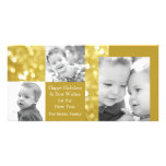 Glittery Foto-Karte des Gold| Feiertags-drei Bilder Karten