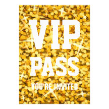 Glitz-"Gold" "VIP-DURCHLAUF" Einladung