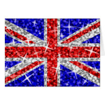 Glitz Großbritannien Grußkarte "Ihres Textes"