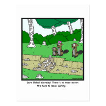 Globale Erwärmung: Biber-Cartoon Postkarte