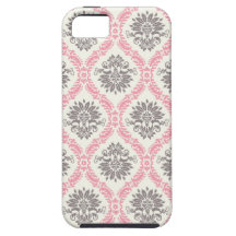 Glück der Creme und tan des Damastes des Graus iPhone 5 Etuis