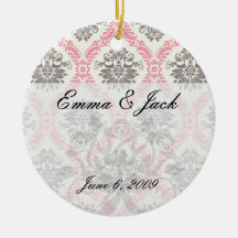Glück der Creme und tan des Damastes des Graus Ornament