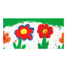 Glückliche Blumen Bilderkarte