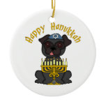 Glückliche Chanukka-Mops-T-Shirts und Geschenke ornaments