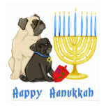 Glückliche Chanukka-Möpse und Menorah Plakat - fer poster