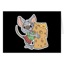 glückliche Maus mit Käse Karten