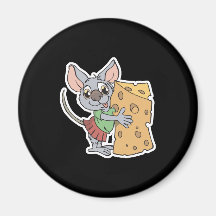 glückliche Maus mit Käse Kühlschrankmagnete