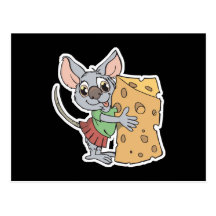 glückliche Maus mit Käse Postkarten