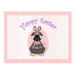 Glückliche Ostern-Mops-T-Shirts und Geschenke für  postkarten