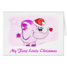 Glückliche Pinkie-rosa Elefant-frohe Weihnacht-Kar