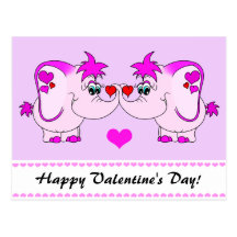 Glückliche Pinkie-Valentinstag-Postkarte