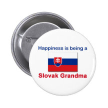 Glückliche slowakische Großmutter Button