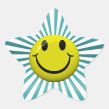 Glückliche Smiley-Spaß-Stern-Aufkleber