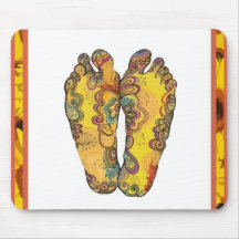 Glückliche Tappin Hippie-Füße Mousepad