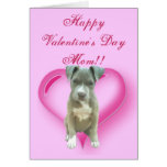 Glückliche Valentinstag-Mamma Pitbull Welpenkarte
