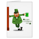 Glücklichen St Patrick Kobold-Getränkgrußkarte