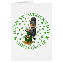 Glücklichen St Patrick Tag - Chicago-Art Karten
