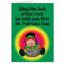 Glücklichen St Patrick Tageskobold-Iren-Glück Karte