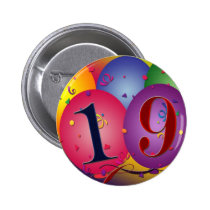 Glücklicher 19. Geburtstag buttons
