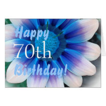 GLÜCKLICHER 70. GEBURTSTAG mit magischer blauer Bl Grußkarten